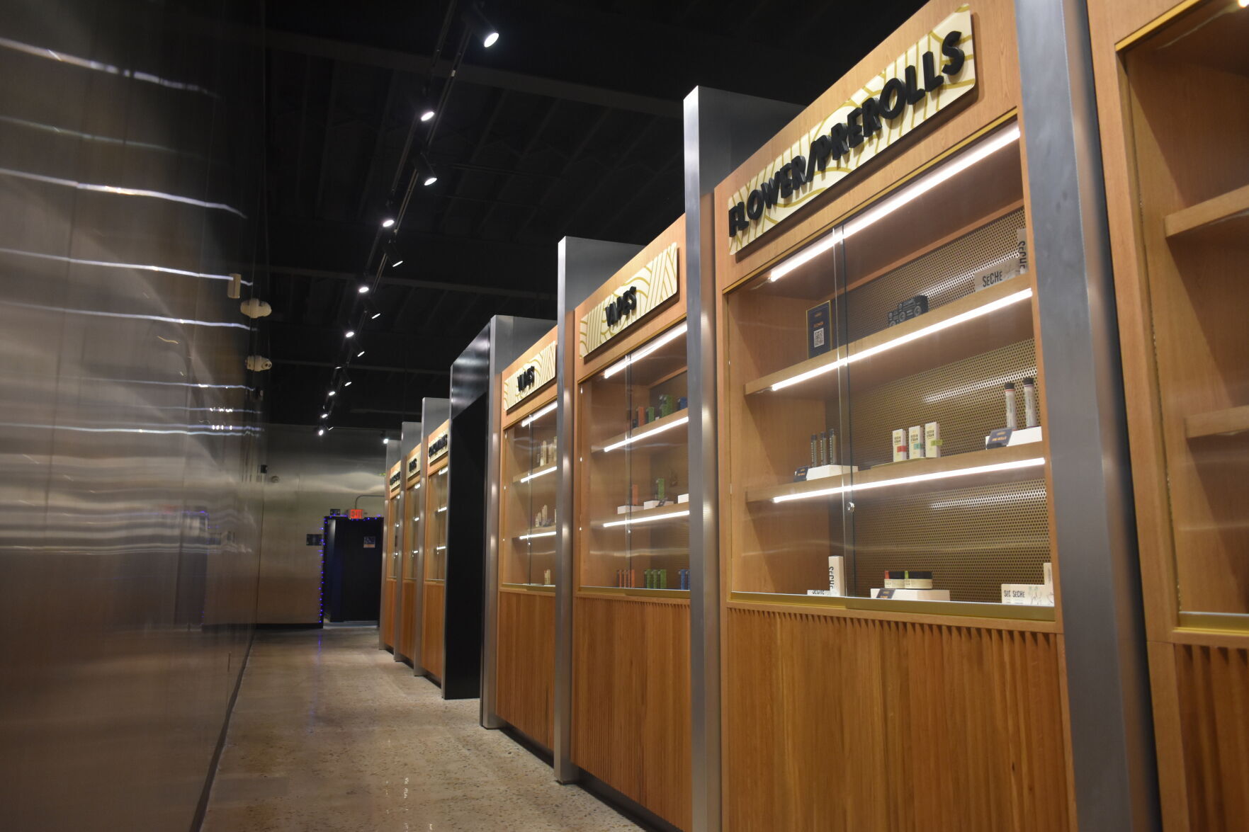 Cannabist product display hallway
